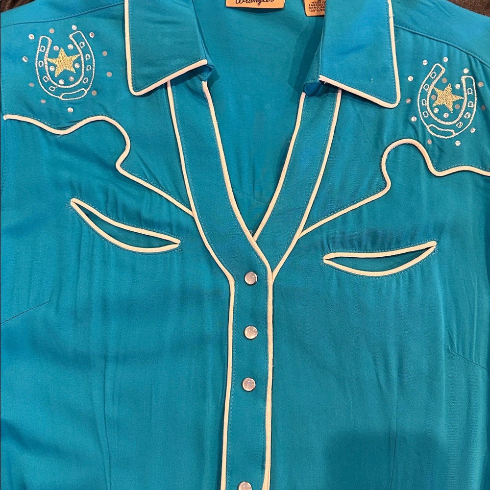 Wrangler Blue Embroidered Mini Dress - Picture 5 of 7